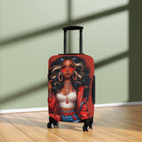 Bold Black Woman Luggage Cover — Red Fashionista Travel Protector