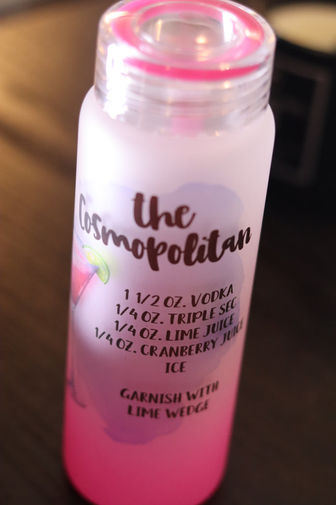 Cosmopolitan Drink Recipe Glass Tumbler - Pink